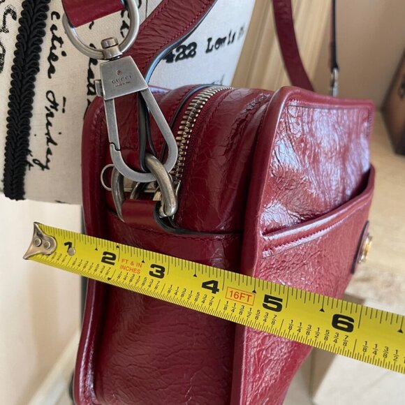 GUCCI MORPHEUS CALFSKIN SHOULDER CROSSBODY BAG BOHOCHIC BURGUNDY VERSATILE - Picture 14 of 16